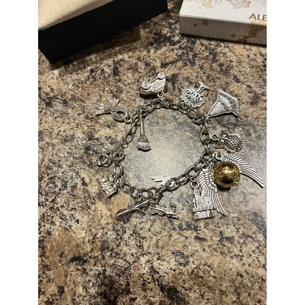 Alex and Ani Harry Potter Wizarding World Charm Bracelet Silver Tone Snitch Box